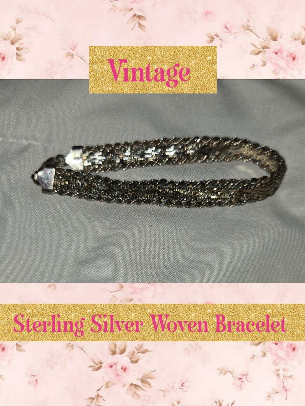 Sterling Silver Woven Bracelet - Vintage